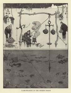 Pesca di vongole nel nord ghiacciato da William Heath Robinson