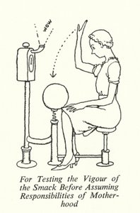Per testare il vigore dello schiaffo prima di assumere le responsabilità della maternità da William Heath Robinson