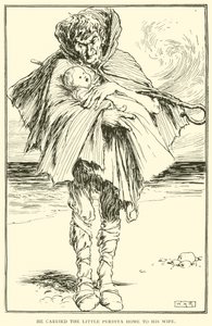 Ha portato la piccola Perdita a casa da sua moglie da William Heath Robinson