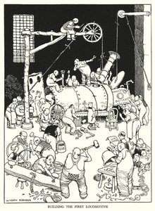 Illustrazione per Railway Ribaldry di W Heath Robinson da William Heath Robinson
