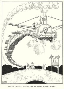 Illustrazione per Railway Ribaldry di W Heath Robinson da William Heath Robinson