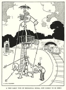 Illustrazione per Railway Ribaldry di W Heath Robinson da William Heath Robinson