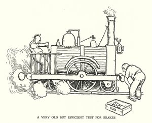 Illustrazione per Railway Ribaldry di W Heath Robinson da William Heath Robinson
