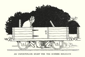 Illustrazione per Railway Ribaldry di W Heath Robinson da William Heath Robinson