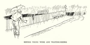 Illustrazione per Railway Ribaldry di W Heath Robinson da William Heath Robinson