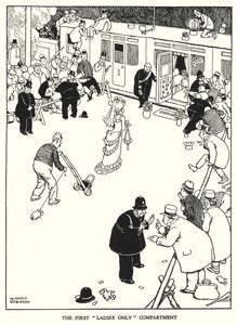 Illustrazione per Railway Ribaldry di W Heath Robinson da William Heath Robinson