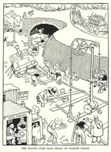 Illustrazione per Railway Ribaldry di W Heath Robinson da William Heath Robinson