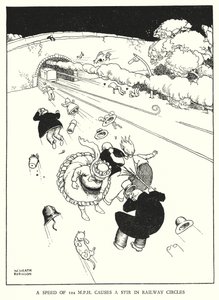 Illustrazione per Railway Ribaldry di W Heath Robinson da William Heath Robinson
