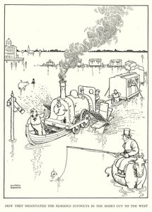 Illustrazione per Railway Ribaldry di W Heath Robinson da William Heath Robinson