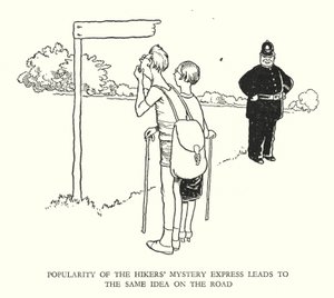 Illustrazione per Railway Ribaldry di W Heath Robinson da William Heath Robinson