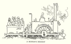Illustrazione per Railway Ribaldry di W Heath Robinson (litografia)