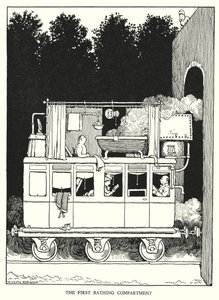 Illustrazione per Railway Ribaldry di W Heath Robinson (litografia) da William Heath Robinson
