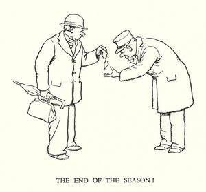 Illustrazione per Railway Ribaldry di W Heath Robinson (litografia)