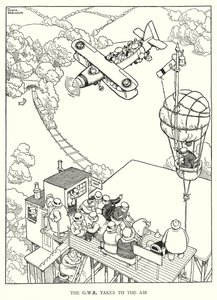 Illustrazione per Railway Ribaldry di W Heath Robinson (litografia) da William Heath Robinson