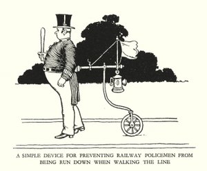 Illustrazione per Railway Ribaldry di W Heath Robinson da William Heath Robinson