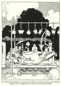 Illustrazione per Railway Ribaldry di W Heath Robinson da William Heath Robinson