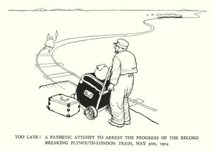 Illustrazione per Railway Ribaldry di W Heath Robinson da William Heath Robinson