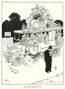 Illustrazione per Railway Ribaldry di W Heath Robinson da William Heath Robinson
