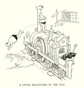 Illustrazione per Railway Ribaldry di W Heath Robinson da William Heath Robinson