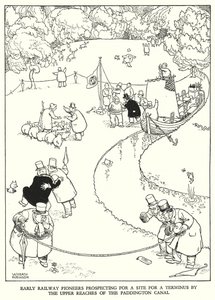 Illustrazione per Railway Ribaldry di W Heath Robinson da William Heath Robinson
