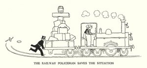Illustrazione per Railway Ribaldry di W Heath Robinson da William Heath Robinson