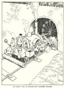 Illustrazione per Railway Ribaldry di W Heath Robinson da William Heath Robinson