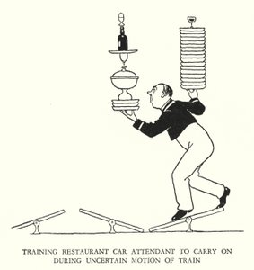 Illustrazione per Railway Ribaldry di W Heath Robinson da William Heath Robinson