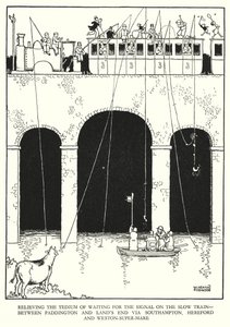Illustrazione per Railway Ribaldry di W Heath Robinson da William Heath Robinson
