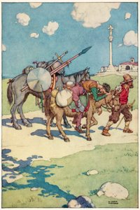 Illustrazione per Le avventure di Don Chisciotte (litografia a colori) da William Heath Robinson