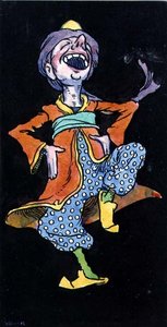 Uomo che ride in costume turco