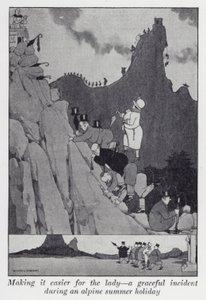 Rendere più facile per la signora, un incidente grazioso durante una vacanza estiva alpina da William Heath Robinson