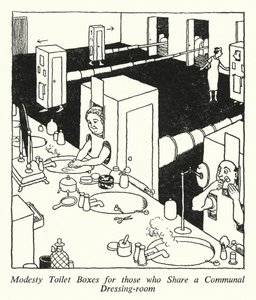 Scatole da toilette per chi condivide uno spogliatoio comune da William Heath Robinson
