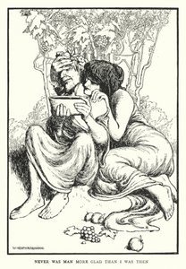 Mai uomo fu più felice di me allora (litografia) da William Heath Robinson