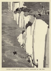 Tentativo coraggioso di salvare una famiglia sorpresa dalla marea da William Heath Robinson