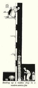 Inviare una costoletta di montone in un appartamento di servizio moderno da William Heath Robinson