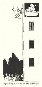 Segnalazione di mancanza di sapone in bagno da William Heath Robinson