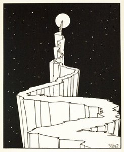 Il sentiero verso la luna, da A Book of Images, pub. 1898 (incisione) da William Heath Robinson