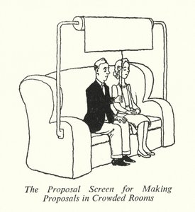 Lo schermo della proposta per fare proposte in stanze affollate da William Heath Robinson