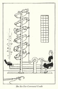 La culla comune a sei livelli da William Heath Robinson