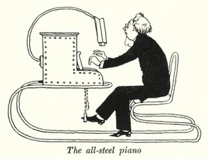 Il pianoforte tutto in acciaio da William Heath Robinson