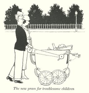 La nuova carrozzina per bambini problematici (litografia) da William Heath Robinson