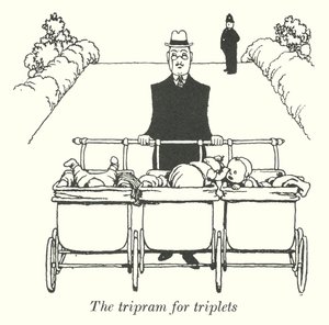 Il tripram per i gemelli da William Heath Robinson