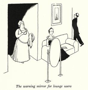Lo specchio di avvertimento per gli utenti della lounge da William Heath Robinson