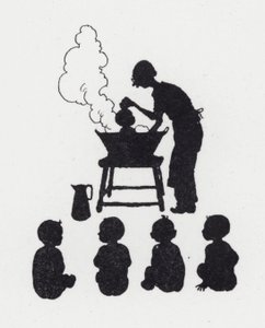 Lavare i bambini da William Heath Robinson