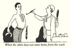 Quando la camicia non torna dalla lavanderia (litografia) da William Heath Robinson