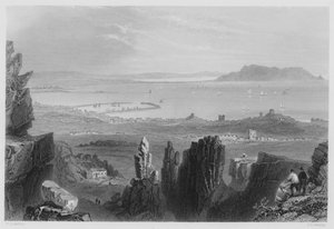 Baia di Dublino, dalle Cave di Kingstown da William Henry (after) Bartlett