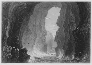 Grotta di Dunkerry, Contea di Antrim da William Henry (after) Bartlett