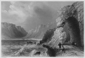 Glenariff, Contea di Antrim (incisione) da William Henry (after) Bartlett