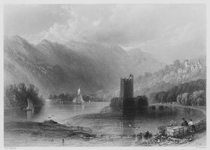 Castello di Narrow Water, fiume Newry (incisione) da William Henry (after) Bartlett