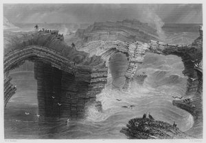 Ponti naturali, vicino a Kilkee (incisione) da William Henry (after) Bartlett